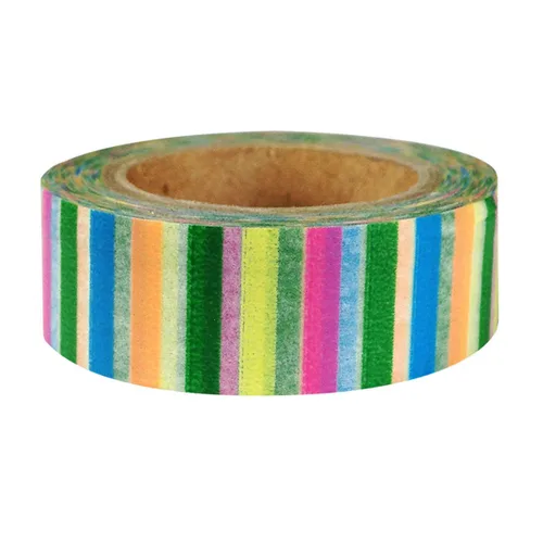 Miniatura 14 de Wrapables Cinta adhesiva japonesa a rayas Washi - Rayas de bloque verde diagonal Rayas diagonales de bloque verde