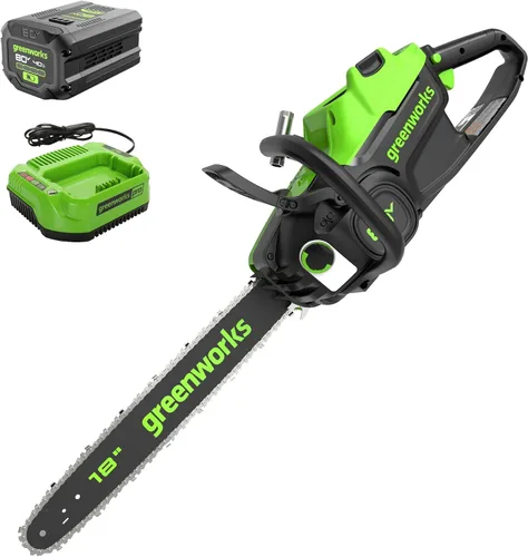 Miniatura 11 de Greenworks Motosierra inalámbrica sin escobillas de 80 V y 18 pulgadas (ideal para tala de árboles, ramas, poda y leña) / más de 75 herramientas