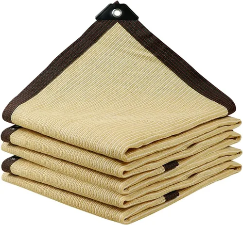 Toldo rectangular beige para toldo de tela para patio al aire libre, refugio de tela, protección UV, 3.3 x 32.8/9.8 x 9.8/26 x 42.6 pies, malla