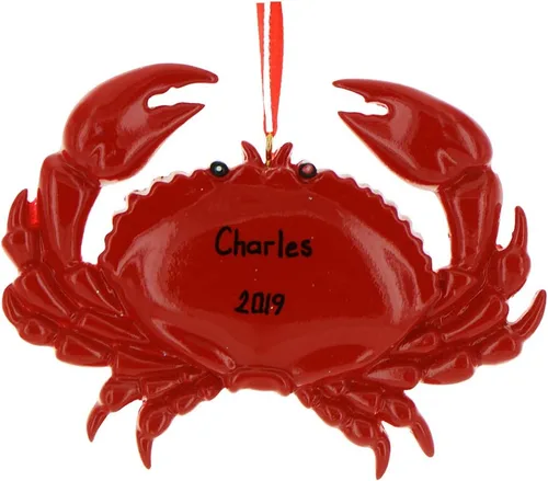 Miniatura 2 de Adornos personalizados de animales 2024 – Adorno de Navidad de cangrejo de cangrejo para árbol de Navidad, decoración de cangrejo para el hogar