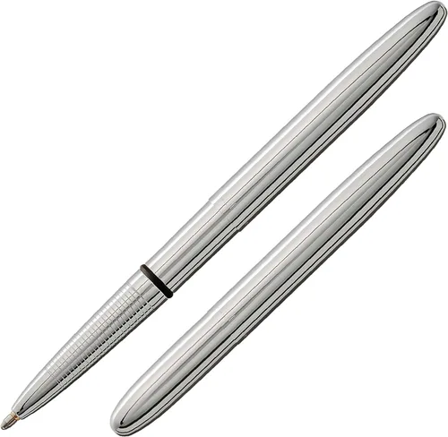Bolígrafo en forma de bala Fisher Space, con acabado en cromo y en caja de regalo., Cromado