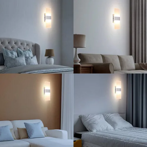 Miniatura 35 de TRLIFE Apliques de Pared LED Regulables, Aplique de Pared Moderno de 4 Temperaturas de Color 12W Luces de Pared Regulables Juego de 2 Luz Montada