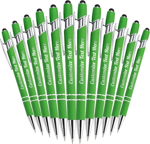 Miniatura 11 de Hasta 500 bolígrafos personalizados a granel con logotipo de mensaje de nombre comercial, bolígrafos grabados personalizados con lápiz óptico