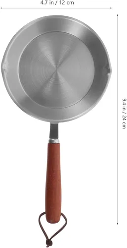 Miniatura 5 de SHERCHPRY Mini sartén para huevos, sartén antiadherente para tortillas, sartén redonda de acero inoxidable, sartén de cocina con asa para inducción