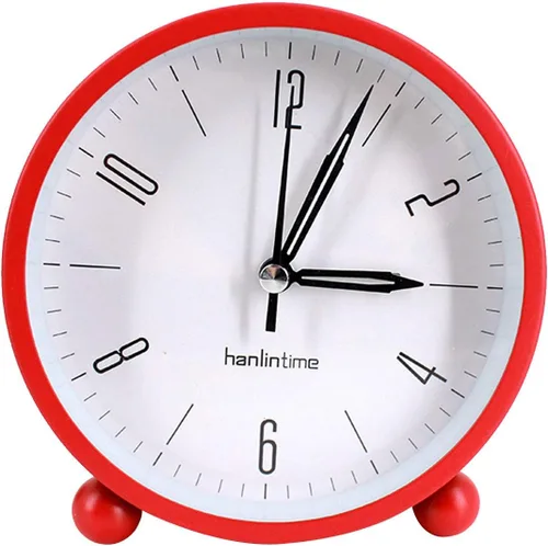 Miniatura 6 de Sherry Nightlight Despertador 4" Redondo Silencioso Despertador Mesita de noche Reloj de viaje sin tictac Beige
