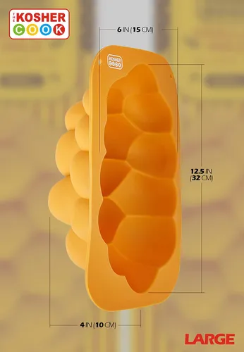 Miniatura 2 de The Kosher Cook Molde de jalá trenzado de silicona, grande, bandeja ovalada trenzada para jalá, molde para hornear pan, no requiere
