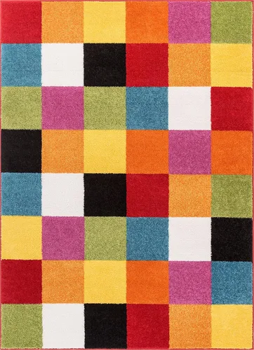 Miniatura 3 de Felpudo pequeño de Well Woven para habitación infantil, cocina. Suave y duradero de estilo moderno, diseño Daisy Flowers, con detalles en azul.