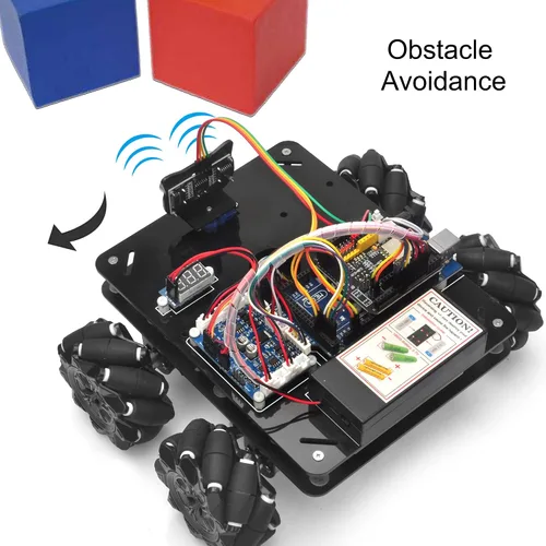 Miniatura 6 de OSOYOO Kit robótico de ruedas mecánicas omnidireccionales para Arduino Mega2560 Chasis de metal Motor DC DIY STEM Control remoto educativo mecánico