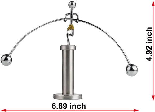 Miniatura 3 de Sunnytech - Juguete de equilibrio de acero para la física con pesista. Arte cinético. Jugueto de equilibrio basado en la ciencia de la descompresión
