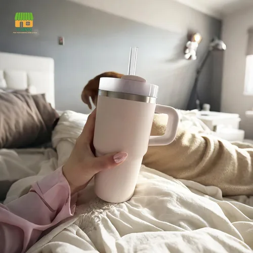 Miniatura 5 de Paquete de 4 popotes de repuesto Tritan para vaso Stanley de 20 onzas y 14 onzas, 8.46 pulgadas de largo, sin BPA, reutilizables, con cepillo