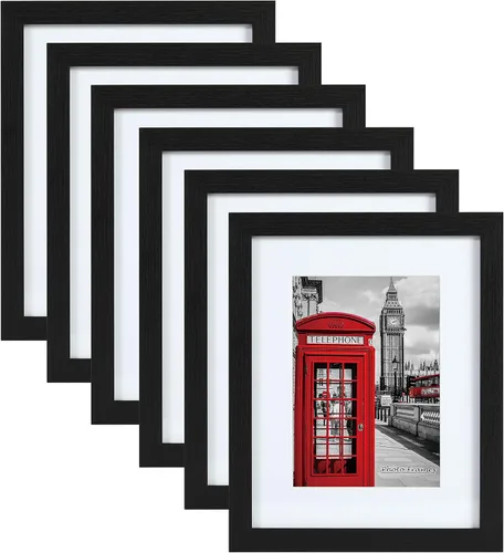 Miniatura 44 de PEALSN - Juego de 6 portarretratos de 5 x 7 pulgadas para fotos de 4 x 6 pulgadas con paspartú/5 x 7 pulgadas sin paspartú, para montaje en Negro