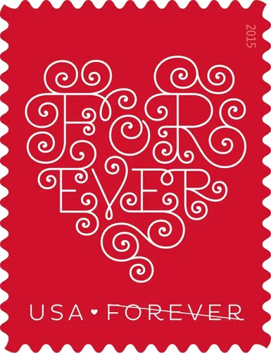 Miniatura 3 de Estampillas Forever Hearts USPS, Rojo
