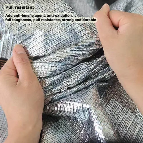 Miniatura 7 de Tela de protección solar para exteriores, 99 % de toldo reflectante de aluminio con ojales para invernadero, patio, césped, color de la tela: plata