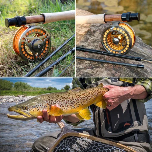 Miniatura 6 de Carrete para pesca con mosca grande Arbor 2+1 BB con cuerpo de aleación de aluminio mecanizado CNC y carrete en tamaños 5/6 y 7/8