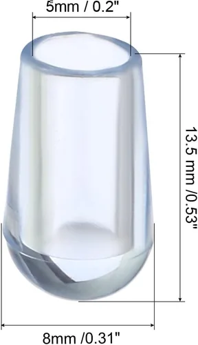 Miniatura 2 de PATIKIL Pies de estante para fregadero de cocina, paquete de 100 pies de diámetro interior de 0.197 in x 0.315 in de diámetro exterior, patas Claro
