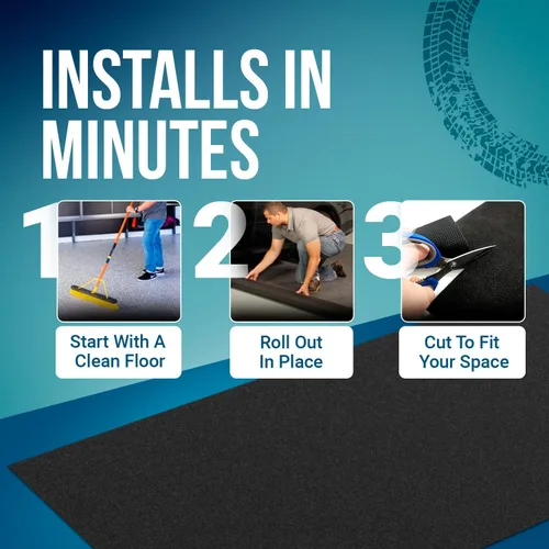 Miniatura 5 de ITSOFT Alfombra de Piso de Garaje para Debajo del Automóvil 5x3 Pies, Alfombra para Derrames de Aceite y Almohadilla de Mecánico, Bandeja para Goteo