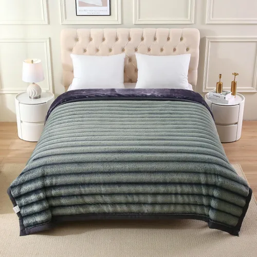 Miniatura 2 de JML - Manta coreana pesada de 85 x 93 pulgadas, 8.4 libras, manta de forro polar de franela de felpa estampada de lujo tamaño King para hombres