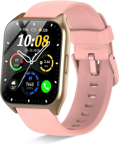 Miniatura 8 de Reloj inteligente para hombres y mujeres (respuesta/hacer llamadas), reloj de fitness HD de 1.85 pulgadas con monitor de frecuencia cardíaca y Negro