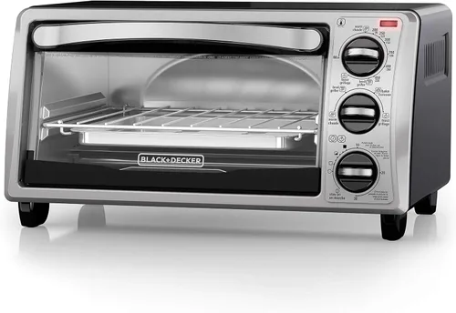 Miniatura 5 de Commercial Chef Horno de convección BLACK+DECKER de 4 rebanadas, 1.1 pies cúbicos, negro con borde de acero inoxidable y horno de convección de 4
