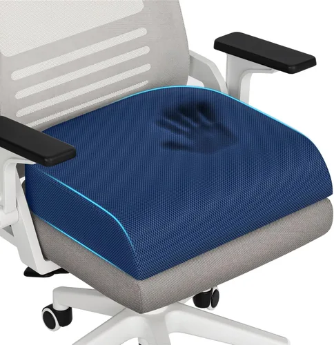 Miniatura 18 de TranquilRelax - Cojín grande para asiento de espuma viscoelástica para largas horas de sentado en silla de oficina, asiento de coche, almohadilla