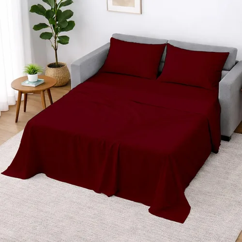 Cottington Lane Juego de 4 piezas de sábanas para sofá cama tamaño matrimonial, 100% algodón egipcio de alta calidad para sofá cama, sofá biplaza y