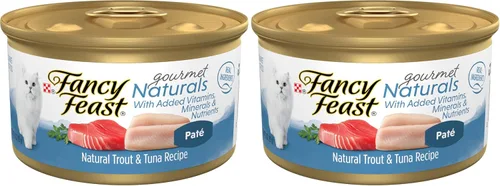 Miniatura 9 de Purina Fancy Feast Gourmet Naturals - Alimento húmedo en paté para gatos, sin cereales, receta de trucha y atún (paquete de 12 unidades) latas de 3