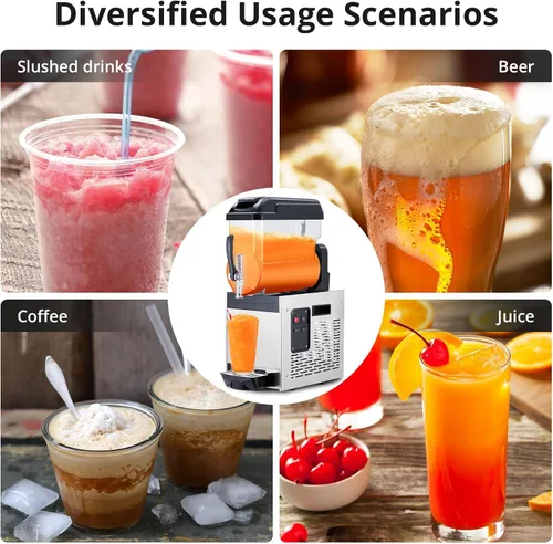 Miniatura 7 de Acekool Máquina comercial para granizados, batido de margarita congelada de 12L/3.2 galones, autolimpiante, máquina de granizado de acero inoxidable