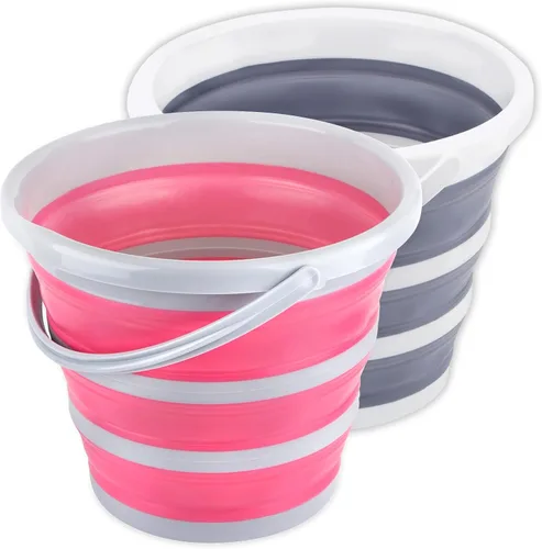 Miniatura 9 de Cubeta plegable de 10 L/2.6 galones, cubeta de limpieza para fregona, plegable, portátil, pequeños suministros de agua de plástico para exteriores