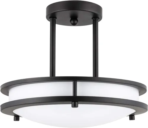 Miniatura 7 de Sunlite 87783 Lámpara colgante LED de doble banda de 12 pulgadas, montaje empotrado, 15 vatios, 1050 lúmenes, color seleccionable 30K/40K/50K