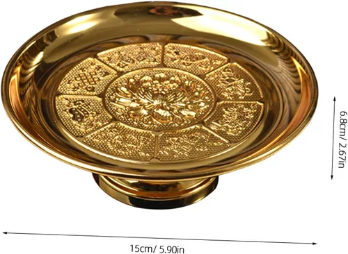 Miniatura 2 de Cabilock Plato budista Bandeja de frutas de base alta Platos de oferta budista Buda bandeja de oferta de fruta Base alta Bendición sacrificial