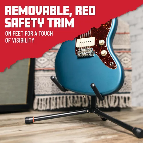 Miniatura 5 de Gator Frameworks Soporte de guitarra doble ajustable; Sostiene dos guitarras eléctricas o acústicas (GFW-GTR-2000), negro