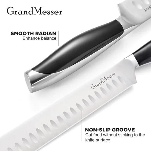 Miniatura 5 de Cuchillo para cortar rebanadas, cuchillo de pechuga de 12 pulgadas, diseño de mango ergonómico, para cortar barbacoa, pavo y jamón, carne asada