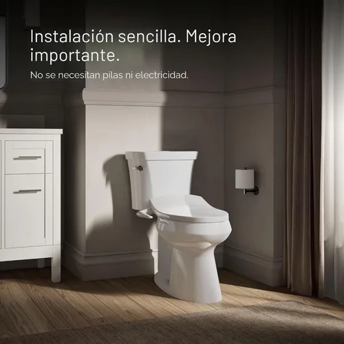 Miniatura 6 de Kohler PureWash M250 - Asiento de inodoro redondo manual para bidé, color blanco, tapa de cierre silencioso que evita golpes, fácil instalación