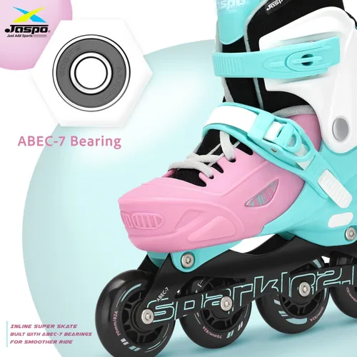 Miniatura 4 de Jaspo Sparkle 2.0 - Patines en línea/cuádruples convertibles y ajustables, diseño 2 en 1, chasis de aluminio, ruedas de poliuretano 85A de 2.756 in