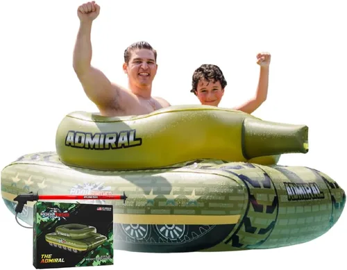 Flotador inflable de alta calidad para piscina, flotador inflable con cañón de agua que explota agua hasta 50 pies. Flotadores inflables duraderos
