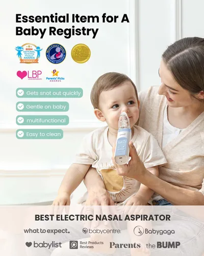 Miniatura 2 de GROWNSY Aspirador nasal para bebé, aspirador eléctrico de nariz para bebé, chupón de nariz para bebé, limpiador automático de nariz con 3 puntas