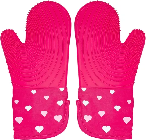 Miniatura 9 de Paris Hilton Juego de manoplas para horno con diseño icónico de That's HOT, agarraderas resistentes al calor con agarres de silicona texturizada