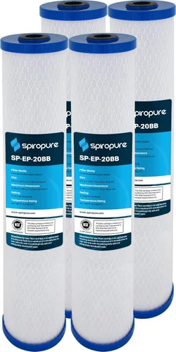Miniatura 12 de SpiroPure SP-CBR2-10 10x2.5 0.5 Micron NSF Certificado NSF Cartucho de filtro de agua de bloque de carbono CBR2-10 155268-43 SMCB-2510 (caja de 12)