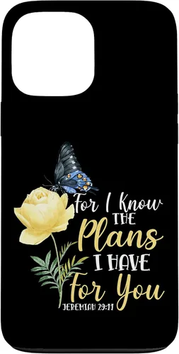 Miniatura 23 de iPhone 16 Christian Bible Verse Butterfly Rose Flower Jeremiah 29:11 Case