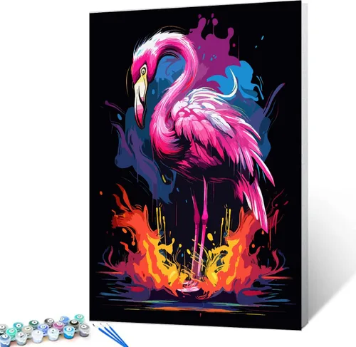 Miniatura 27 de Tucocoo Kits de pintura de búho de graffiti por números con pinceles y pigmento acrílico sobre lienzo para adultos, imagen de estilo colorido