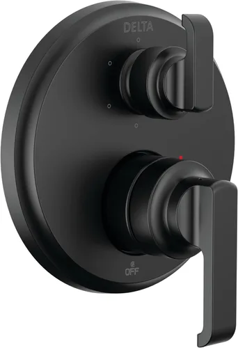 Delta Faucet Tetra Serie 14 Kit de moldura de válvula desviadora integrada de 6 ajustes, color negro mate, kit de moldura de válvula desviadora, kit