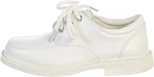 Miniatura 4 de Lito Children's Wear Zapatos de vestir para niños, con cordones, para boda, graduación, formal, mate, Blanco