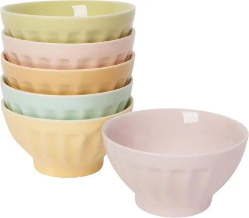 Miniatura 8 de Now Designs Flora - Cuencos de cerámica para helados, juego de 4, 8 onzas