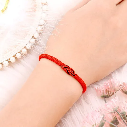 Miniatura 49 de Pulseras tibetanas hechas a mano con cuerda roja para él y ella, pulsera de la amistad, pulsera de la amistad, hilo negro y rojo para protección