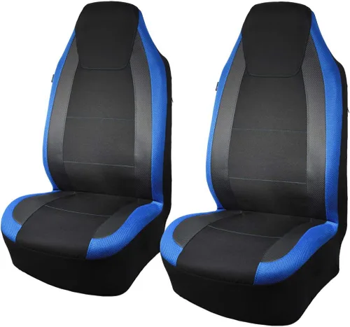 Miniatura 34 de Flying Banner Fundas de asiento de automóvil de fibra de carbono de calidad, tela de malla de aire, deportiva, respaldo bajo, respaldo alto