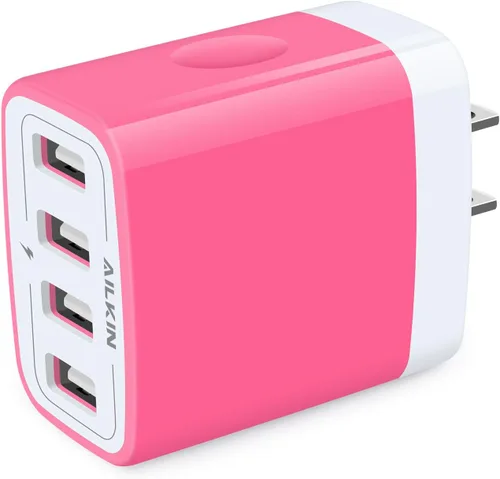 Miniatura 8 de Cargador de pared, adaptador de cargador USB, estación de carga rápida AILKIN 4.8A, 4 puertos múltiples, bloque de base de alimentación, enchufe