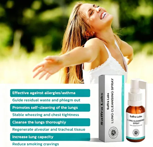 Miniatura 4 de Spray de Limpieza Pulmonar de Saafra Labs, Nebulizador de Limpieza Pulmonar, Nebulizador de Limpieza Pulmonar Herbal, Poderoso Apoyo y Limpieza