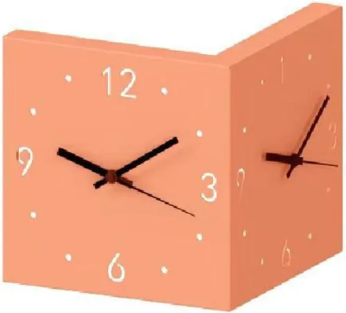 Miniatura 12 de KYOFIS Reloj de pared Corne de doble cara, reloj de pared de esquina luminoso con sensor con escala numeral, funciona con pilas, reloj de pared Azul