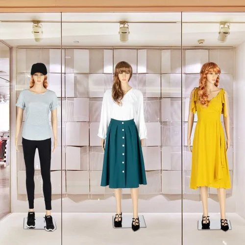 Miniatura 7 de Bonnlo Maniquí femenino de cuerpo completo, ajustable, forma de maniquí con base de metal, 68 pulgadas, plástico desmontable para exhibiciones