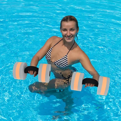 Miniatura 5 de Pesas de agua para ejercicio de piscina, 2 unidades, mancuernas de agua, aeróbicos, pesas de piscina, pesas acuáticas de resistencia ligera